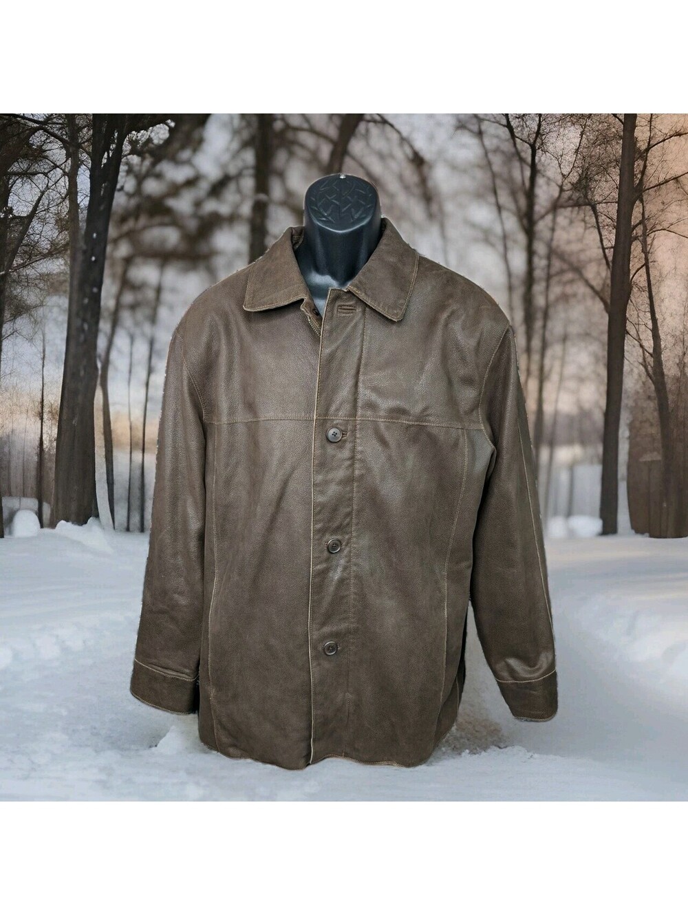 Leather Jacket Daniel Cremieux Collection Butter Soft Brown Mens Large Coat $595